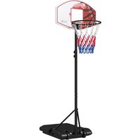 HOMCOM Basketballkorb Outdoor mit Ständer, 179-209 cm höhenverstellbar, Schwarz von SPORTNOW