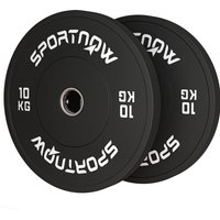 SPORTNOW 2er-Set Hantelgewichte, 2 x 10kg Gewichte, Hantelscheiben-Set, Gewichtsscheiben für 5 cm Hantelstange, Ø 50 mm Bohrung, Schwarz   Aosom von SPORTNOW