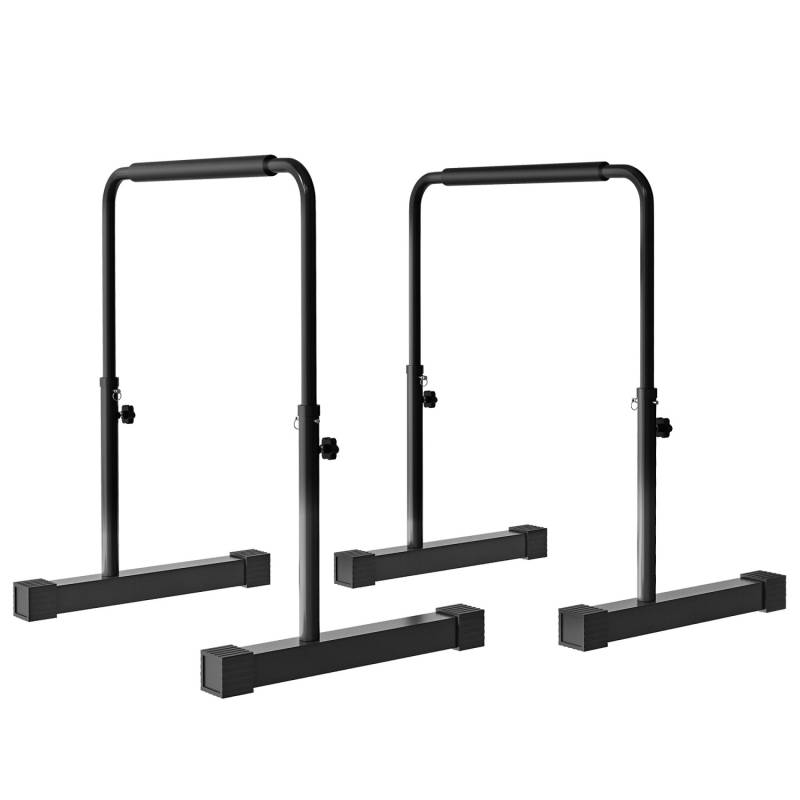 SPORTNOW Dip Barren Bars 2er Set Station Stahl Schwarz 70L x 50B x 80-100H cm von SPORTNOW