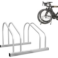SPORTNOW Fahrradständer 2 Fahrräder Fahrradständer Reifenablage 61 mm Abmessung 50L x 34B x 27,5H cm Stahl silber   Aosom von SPORTNOW