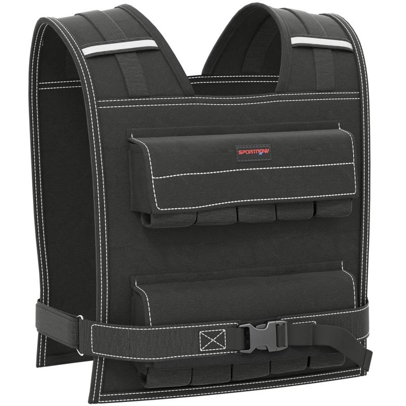SPORTNOW Gewichtsweste Oxford-Stoff Metall  Schwarz 50L x 40B cm von SPORTNOW