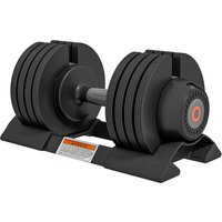 SPORTNOW Hantelset, Hanteln mit Ablagefach, rutschfest Griff, Kurzhantelset aus Kunststoff, verstellbar 6/11/16/20 kg Kurzhanteln, Dummbell Set für Zuhause, Fitnessstudio, Krafttraining   Aosom von SPORTNOW