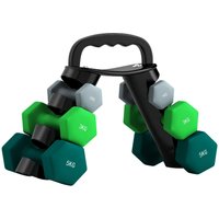 SPORTNOW Hantelset mit Aufbewahrungsgestell, 2 x 1kg, 2 x 3kg, 2 x 5kg von SPORTNOW