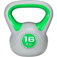 SPORTNOW Kettlebell 16kg in PU und Sand mit flacher Basis und bequemem Griff für Kreuzheben, Kniebeugen und Hebefiguren, 26x18x32 cm, Grün   Aosom von SPORTNOW