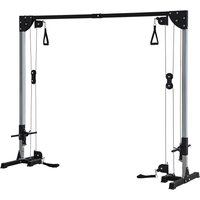 SPORTNOW Kabelzug Kraftstation für Zuhause Steckgewichte bis 50kg belast pro Seite, Kabelzugstation mit Griffen, freistehend Kabelturm Kabelzugturm für Übungen Homegym 245 x 207 cm   Aosom von SPORTNOW