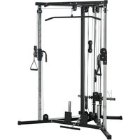SPORTNOW Kraftstation Multifunktionaler Trainingsapparat mit Klimmzugstange, 15-fach verstellbare Trainingsstation für Oberkörperfitness, Schwarz   Aosom von SPORTNOW