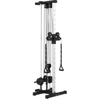 SPORTNOW Kraftstation höhenverstellbar 25-165 cm mit Dual-Pulley-Systemen Adaptern Multifunktionale Trainings-Gerät max. 120 kg, für Heimtraining 62 x 60 x 200 cm Schwarz   Aosom von SPORTNOW
