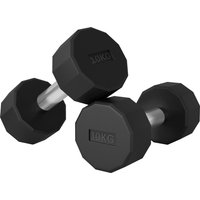 SPORTNOW Kurzhantel-Set 20 kg, Hantelset aus Metall, 2er Set Rutschfest Kurzhanteln, für Krafttraining und Fitness, Schwarz   Aosom von SPORTNOW