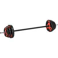 SPORTNOW Langhantel Set 20 kg verstellbares Hantelset mit rutschfestem Griff 6 Hantelscheiben bodenschonend für Heimtraining   Aosom.de von SPORTNOW