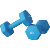 SPORTNOW Set 2 Hexagonale Hanteln 2x6 kg aus Metall und Kunststoff, 2 Hantelgewichte mit rutschfestem Griff, 22x10x10 cm, Blau   Aosom von SPORTNOW