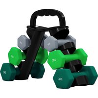 SPORTNOW Set von Hanteln mit Klappbarem Ständer, 2x1 kg, 2x2 kg, 2x3 kg, Sechseckige Metallhanteln mit Griff, Fitness-Training Zuhause, Multicolor Aosom SPORTNOW Set von Hanteln mit Klappbarem Ständer, 2x1 kg, 2x2 kg, 2x3 kg, Sechseckige Metallhanteln mit Griff, Fitness-Training Zuhause, Multicolor Aosom von SPORTNOW