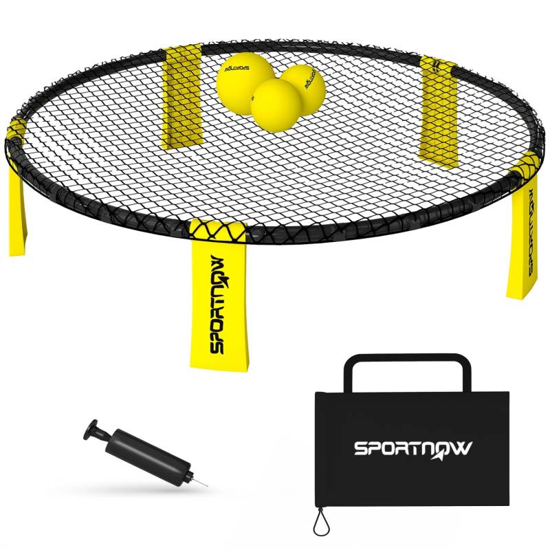 SPORTNOW Spikeball Set Kunststoff Polyester Gelb Ø92 x 20H cm von SPORTNOW
