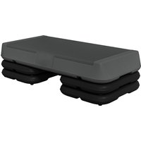 SPORTNOW Stepper Aerobic Fitness Höhenverstellbar 3 Ebenen 10/15/20 cm rutschfeste Oberfläche Kunststoff, Grau   Aosom von SPORTNOW