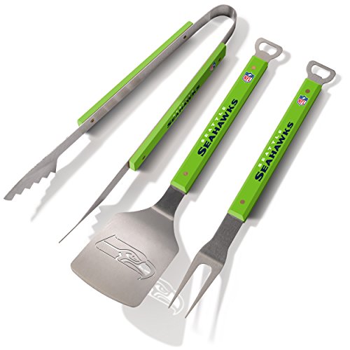 YouTheFan NFL Seattle Seahawks Spirit Series 3-teiliges Grillset, Edelstahl, 55,9 x 22,9 cm von YouTheFan