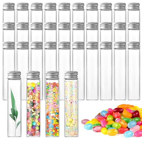 SPORWAY 30 Stück Reagenzglas mit Korken, 110ML Kunststoff Reagenzgläser Transparent Reagenzglas, 150 X 34 mm Wiederverwendbar Reagenzglas für Hydroponics, Süßigkeiten, Gewürzen, Blumen von SPORWAY