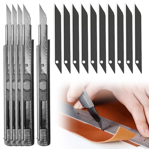SPORWAY 5 Stück Cuttermesser 9mm mit 50 pcs 30°Abbrechklingen: Profi Cuttermesser aus Metall, Kartonschneider Messer Cutter Klingen für Folien, Papier, Basteln und Tapete SPORWAY 5 Stück Cuttermesser 9mm mit 50 pcs 30°Abbrechklingen: Profi Cuttermesser aus Metall, Kartonschneider Messer Cutter Klingen für Folien, Papier, Basteln und Tapete von SPORWAY