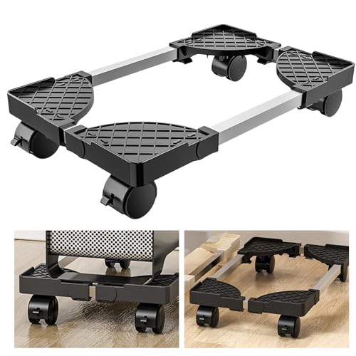 SPORWAY CPU Ständer PC Stand: Computer Halterung Universal Einstellbare CPU Ständer mit 4 Rollen, Unter Schreibtisch Computer Ständer Tower Holder Cart für Computergehäuse Hauptrahmen (Schwarz) von SPORWAY