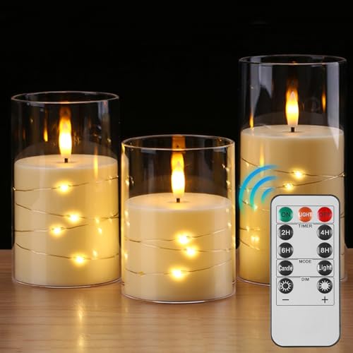 SPORWAY LED Kerzen Flammenlose, 3 Stück LED Kerzen mit Fernbedienungs-Timer, Elektrische Kerzen Festliche Flammenlose Kerzen Batteriebetriebene für Halloween Weihnachten Hause Hochzeit Party Deko von SPORWAY