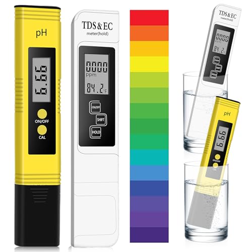 SPORWAY PH Messgerät TDS EC Tester Set, Wasserqualitätstester Temperatur Messgerät 4 in 1 Set, Hoher Genauigkeit PH Wert und LCD Display für Trinkwasser Schwimmbad Aquarium Pools von SPORWAY