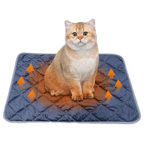SPORWAY Selbstheizende Decke für Katzen Hunde, Heizdecke Wärmematte Katzendecke 60 x 45 cm, Wärmedecke Katzenbett Selbstwärmende Katzen Decken, Waschbare Hunde Thermodecke (Navy blau) von SPORWAY