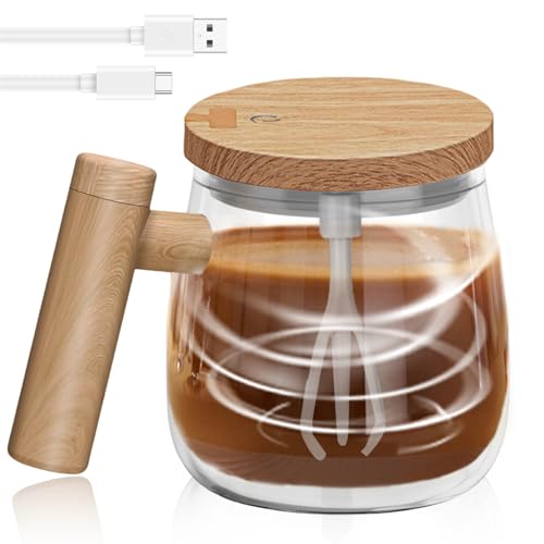 SPORWAY Selbstrührende Tasse 400ML: Elektrischer Rührbecher Wiederaufladbar Selbstrührender Becher, Tragbarer Kaffeetassen mit Automatischem Rührer für Kaffee, Milch, Proteinpulver von SPORWAY