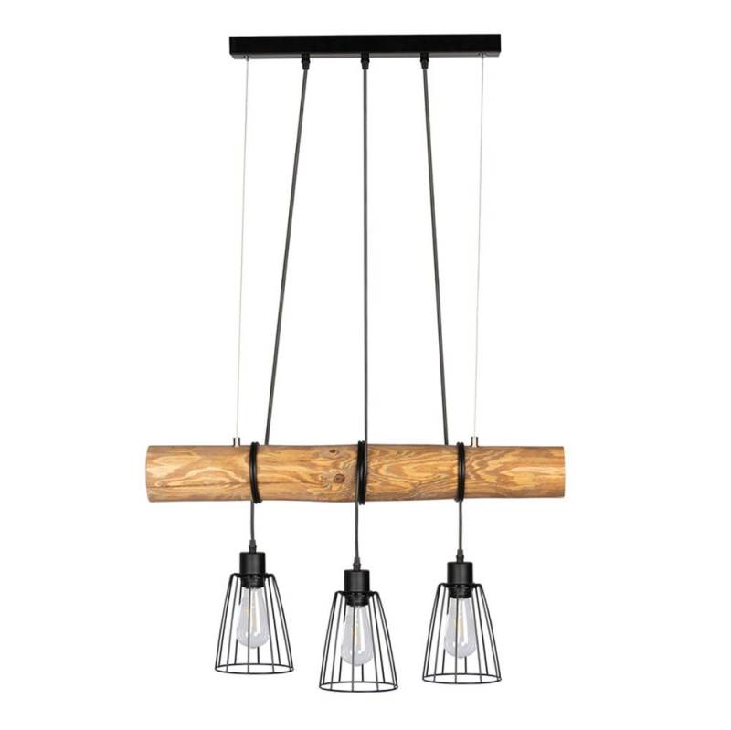 SPOT Light Pendelleuchte, Leuchtmittel nicht inklusive, Pendelleuchte Holz Esszimmerleuchte 3-Flammig Hängelampe Gitterschirme von SPOT Light