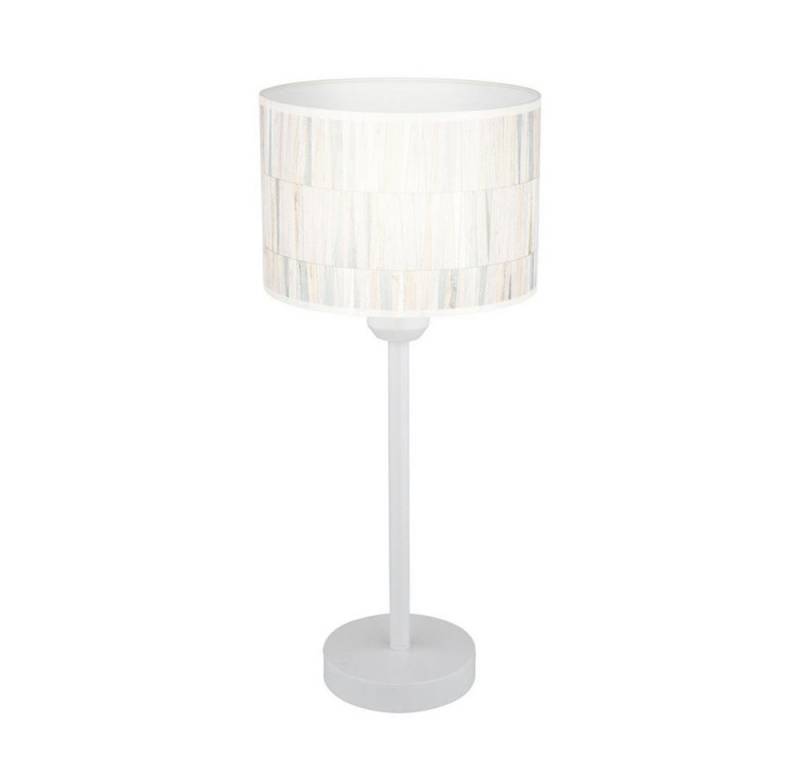 SPOT Light Tischleuchte, Leuchtmittel nicht inklusive, Tischlampe Beistellleuchte Leselampe Retro Schirm Tapete weiß D 30 cm von SPOT Light