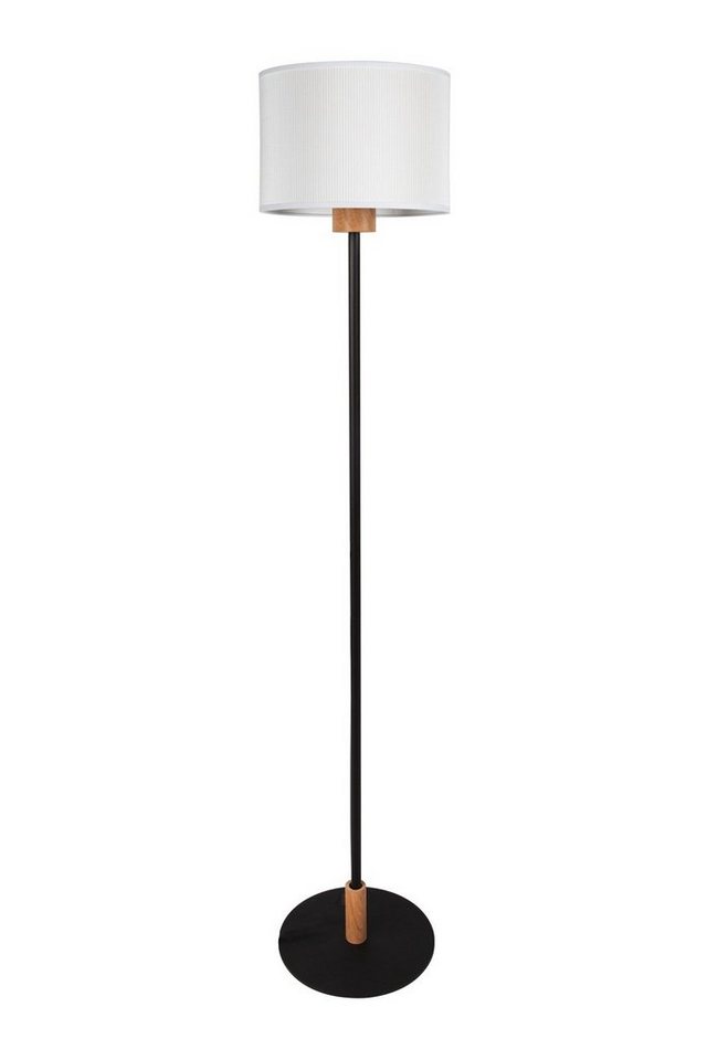 SPOT Light Stehlampe OLAF, Höhe 136 cm, Schwarz, Weiß, Metall, ohne Leuchtmittel, 1-flammig, Eiche geölt, Zelluloseschirm von SPOT Light