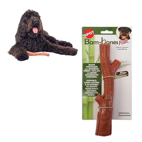 SPOT by Ethical Products,Bambone Bamboo Stick Langlebiges Hundekauspielzeug für Aggressive Kauer,Eine splitterfreie Alternative zu Echtholz,Groß von SPOT