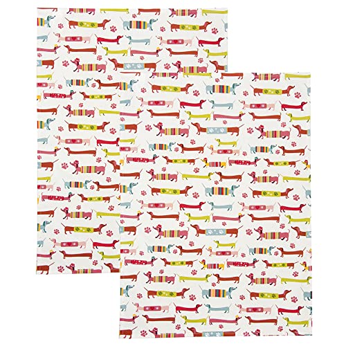 SPOTTED DOG GIFT COMPANY - 2er-Set Küchentücher Baumwolle, Abtrockentücher Küche, Hundemotiv Dackel Geschenke für Hundebesitzer und Hundeliebhaber von SPOTTED DOG GIFT COMPANY