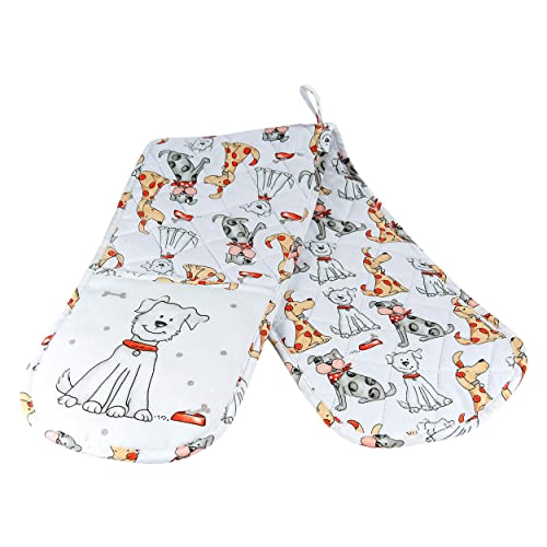 SPOTTED DOG GIFT COMPANY - Doppelter Ofenhandschuh Hitzebeständige Topfhandschuh Doppelt aus 100% Baumwolle, Hunde-Motiv Geschenk für Hundebesitzer Hundeliebhaber Frauen Männer von SPOTTED DOG GIFT COMPANY