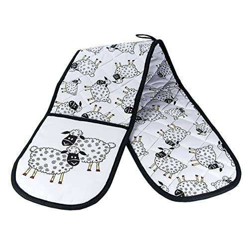 SPOTTED DOG GIFT COMPANY - Doppelter Ofenhandschuh Hitzebeständige Topfhandschuh Doppelt aus 100% Baumwolle mit Tier Schaf- Motiv Deko Geschenk für Frauen Männer von SPOTTED DOG GIFT COMPANY