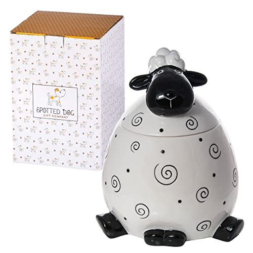 SPOTTED DOG GIFT COMPANY - Keksdose Keramik, Vorratsdose mit Deckel 2.2L, Schwarz und Weiß Schaf Küche Deko und Geschenk für Frauen Männer Tierlieberhaber SPOTTED DOG GIFT COMPANY - Keksdose Keramik, Vorratsdose mit Deckel 2.2L, Schwarz und Weiß Schaf Küche Deko und Geschenk für Frauen Männer Tierlieberhaber von SPOTTED DOG GIFT COMPANY