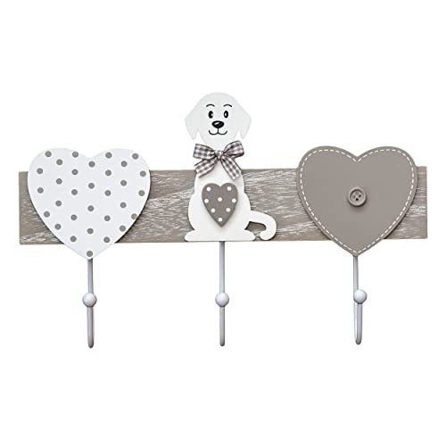 SPOTTED DOG GIFT COMPANY Kleiderhaken mit Hundemotiv, Hakenleiste aus Holz mit 3 Haken, Kindergarderobe Garderobenhaken, Hunde Dekoration Wanddeko für Zuhause, Geschenke für Hundeliebhaber von SPOTTED DOG GIFT COMPANY