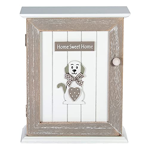 SPOTTED DOG GIFT COMPANY Schlüsselkasten mit Hundemotiv, Schlüsselbox aus Holz mit 6 Haken, Hund Schlüsselbrett Heim Wanddekoration Zubehör, Geschenke für Hundeliebhaber Hundemama, Grau von SPOTTED DOG GIFT COMPANY