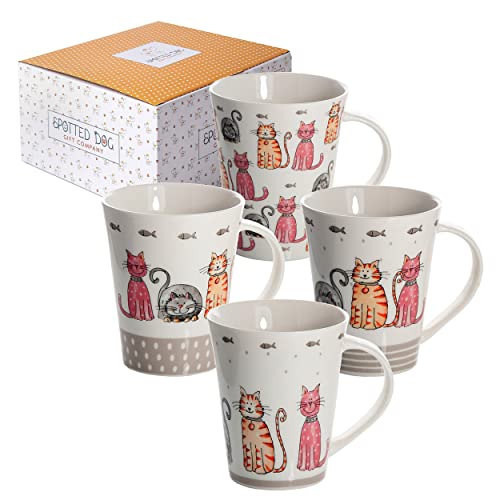 SPOTTED DOG GIFT COMPANY - Kaffeebecher Kaffeetassen it Katzen-Motiven - bunte Keramiktassen - Geschenke für Katzenliebhaber - 4er-Set SPOTTED DOG GIFT COMPANY - Kaffeebecher Kaffeetassen it Katzen-Motiven - bunte Keramiktassen - Geschenke für Katzenliebhaber - 4er-Set von SPOTTED DOG GIFT COMPANY