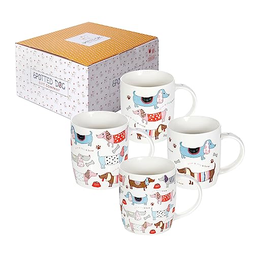 SPOTTED DOG GIFT COMPANY Kaffeetassen Kaffeebecher mit Dackel Hunde-Motiven, Geschenk für Hundeliebhaber, Hundebesitzer und Hundefreunde - 4er-Set von SPOTTED DOG GIFT COMPANY