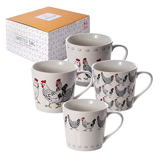 SPOTTED DOG GIFT COMPANY - Kaffeetassen mit Hühner-Motiven - schöne Kaffeebecher aus Keramik - Geschenk für Frauen und Männer - Groß - 4er-Set SPOTTED DOG GIFT COMPANY - Kaffeetassen mit Hühner-Motiven - schöne Kaffeebecher aus Keramik - Geschenk für Frauen und Männer - Groß - 4er-Set von SPOTTED DOG GIFT COMPANY