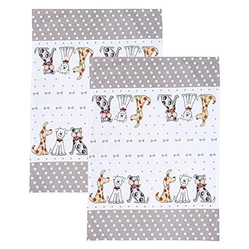 SPOTTED DOG GIFT COMPANY - Küche Geschirrtücher Handtuch Küchentücher 2er-Set Weiß Qualität Baumwolle Hunde Design 50x70 cm Geschenk für Köche Tier Hund Liebhaber von SPOTTED DOG GIFT COMPANY