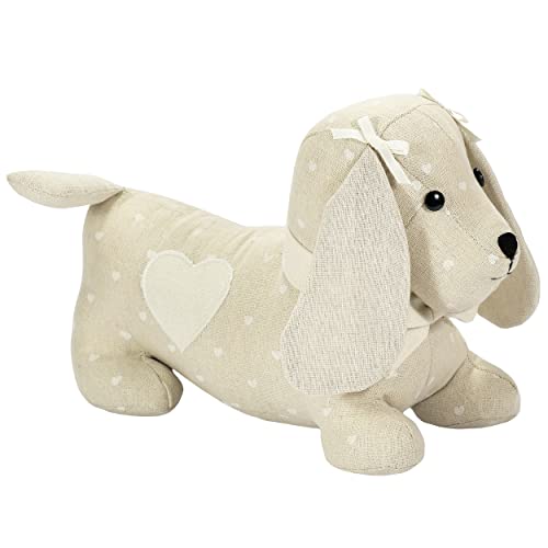 SPOTTED DOG GIFT COMPANY Türstopper Hund, Tier, Dackel Türstopper Sack für Boden, Schwer Stoff Türsack 1,5 kg, Hunde Deko und Geschenk für Hundeliebhaber (Herzen) von SPOTTED DOG GIFT COMPANY