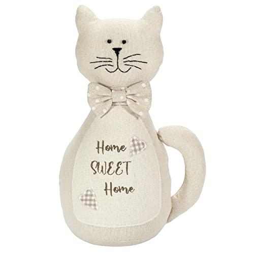 SPOTTED DOG GIFT COMPANY Türstopper Tier Deko Katze Türstopper Sack für Boden, Schwer Stoff Türsack Home Sweet Home 1,5 kg, Katzen Deko und Geschenk für Katzenlieberhaber von SPOTTED DOG GIFT COMPANY