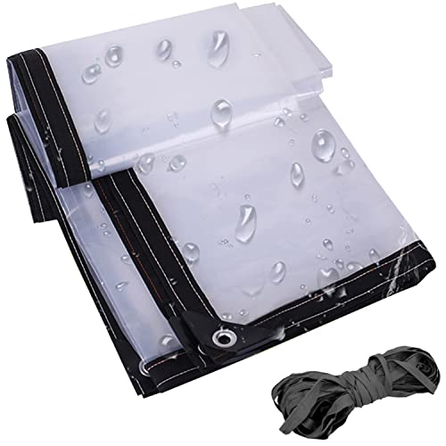 Klare Plane Wasserdicht 2x4m 3x3.5m Regenschutz Abdeckplane Verstärkte Kanten Mit Ösen Für Balcon Camping Garten Oder Haustierstall Dach (Color : Clear, Size : 3x7m) von SPOUR
