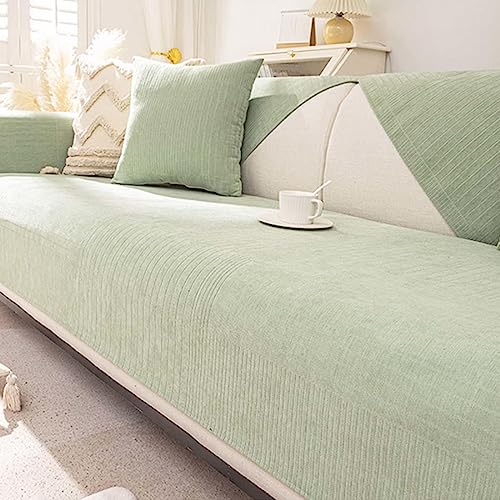 SPOUR Couchbezug Sofabezug L-Form Sofabezüge 3-Sitzer und 2-Sitzer Haustier-Sofaschutz Wasserdichter Stretch-Sofa-Sitzkissenbezug,Hellgrün-70x210cm von SPOUR