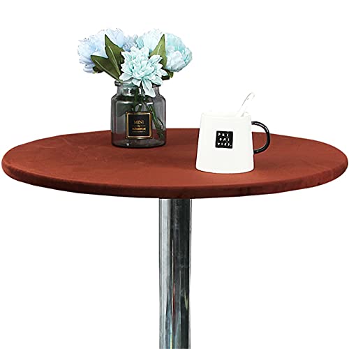 SPOUR Runde Tischdecke mit elastischen Kanten, waschbare Polyester-Stretch-Tischdecke für Terrasse, Küche, Esszimmer (100 cm, dunkler Kaffee) von SPOUR