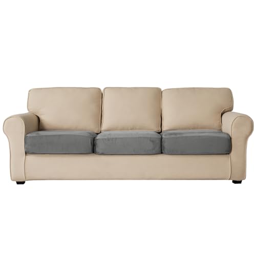 SPOUR Samtsofa-Sitzbezug, Abnehmbarer, Waschbarer, Rutschfester, Dicker Sofakissen-Schutzbezug, Mit Elastischer Unterseite,E,3St von SPOUR