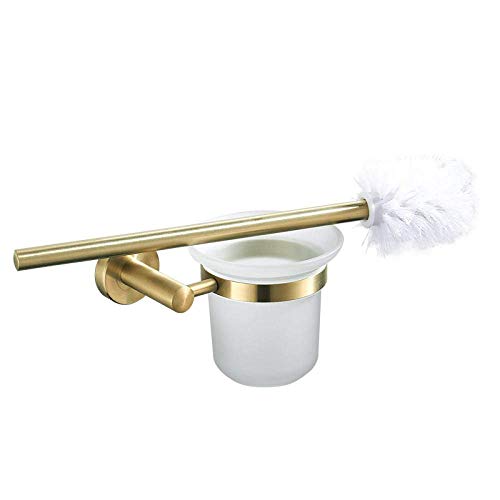 SPOUR Toilettenbürste, Toilettengarnitur – Edelstahl gebürstetes Gold, Toilettenbürste, Toilettenbecher-Set, Badezimmer-Toilettenbürstenhalter, Toilettenbürste von SPOUR