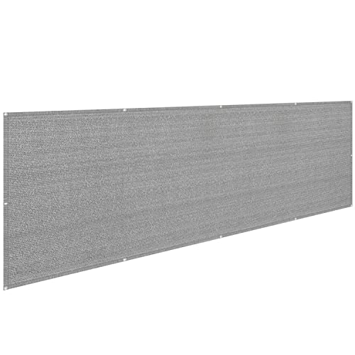 Sichtschutz Für Balkon Höhe 40cm/50cm/60cm Balkonabdeckung Garten Zaungitter 85% Sperrung HDPE Schwerlast Mit Ösen Und Kabelbindern (Color : Grey, Size : 50x600cm) von SPOUR