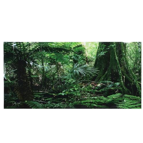 SPPEOUKJ Aquarium Hintergrund PVC Reptil Box Regenwald Hintergrund Poster Aquarium Wand Bild Malerei Dekoration Selbstklebende Aufkleber Fur Aquarium(91x50cm) von SPPEOUKJ