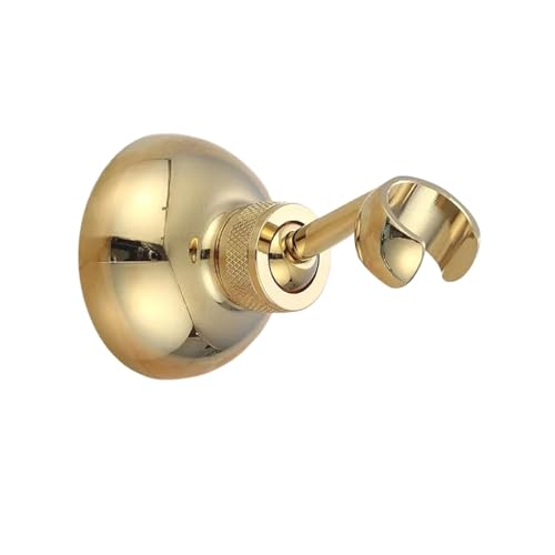 SPPEOUKJ Handbrause-Halterung Chrom und schwarz überzogene Massive Messing Dusche Halter Wand montiert Hand Dusche Halter Halterung Fur Handbrause(Gold) von SPPEOUKJ