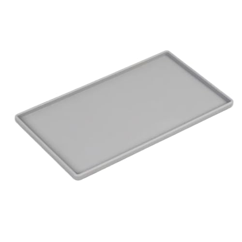 SPPEOUKJ Plateau à Thé 1pc Silikon Flache Tablett Platz Anti-rutsch Drehbare Ständer Mobile Halter Tablett Kaffee Tee Besteck Halter Pour DéCoration De La Maison Ensemble(Dark Grey) von SPPEOUKJ